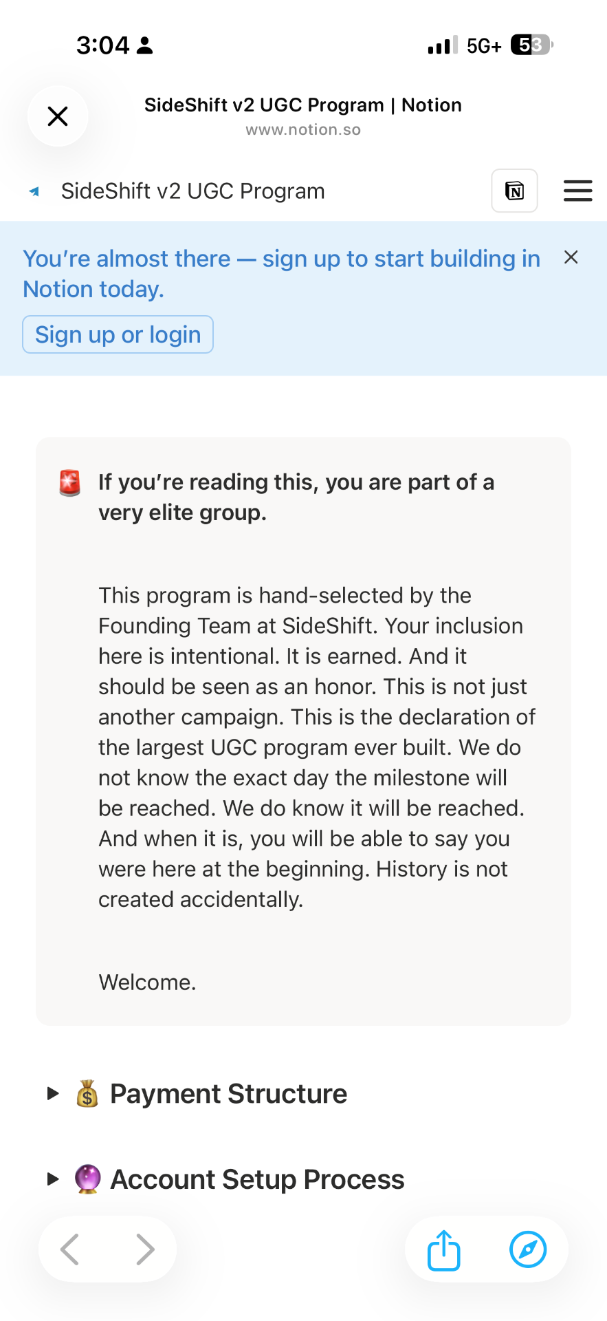 SideShift Elite UGC Program